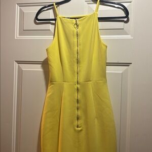NWT H&M yellow midi dress with back zipper closure.